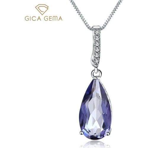 GICA GEMA Natural Quartz Gemstones Pendants For Women 925 Sterling Silver Charms Making Necklace Lady Fine Jewelry Gifts