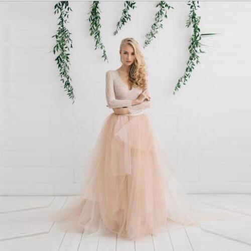 Hot Selling Asymmetry Tulle Skirt High Quality Floor-Length Charming Polychromatic Skirts For Bride Wedding Skirt Free Shipping