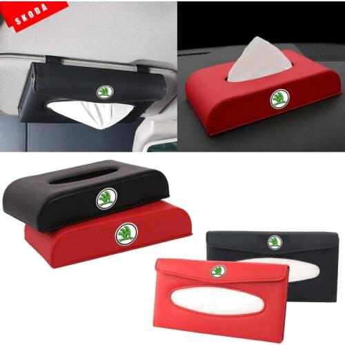 1 Pcs Car Tissue Box Interior Tissue Holder Decoration for Skoda 2 Tour RS Octavia Fabia Rapid Kodiaq Superb Kamiq Yeti Karoq