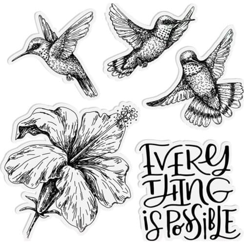 Flying Birds Butterflies Transparent Silicone Clear Stamp For Scrapbooking DIY Craft Decoration Soft Stamp New 2021