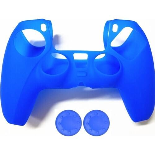 Anti-slip Silicone Rubber Cover Skin Case for Sony PlayStation 5 PS5 Controller with 2 Joystick Caps