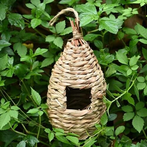 New Bird Nest Bird Cage Natural Dissipate Grass Egg Cage Bird House Outdoor Decorative Weaved Hanging Parrot Nest Houses Pet