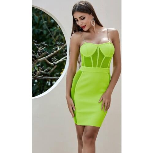 Wholesale Women Sexy Spaghetlli Strap Sleeveless Nevo Green Bodycon Summer Dress 2020 Fashion Female Club Casual Dress Vestidos