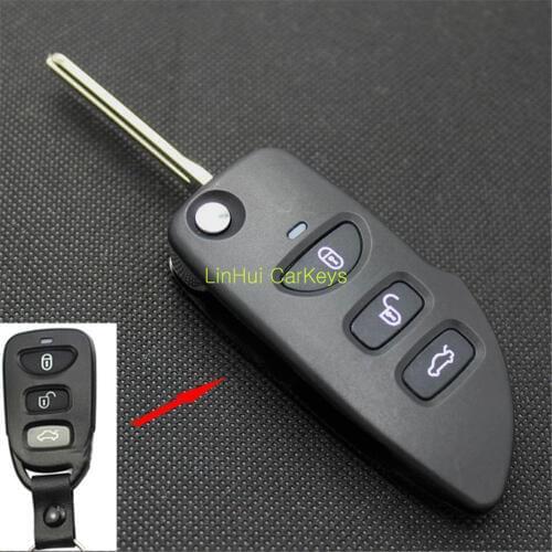 PINECONE for KIA CARENS 3 Buttons Uncut Blade Modified Remote Blank Keys ABS Shell Brass Blade 1 PC