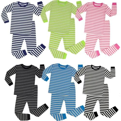 Boys Stripe Pajamas Kids Girls Christmas Pajama Sets Sleepwear Children Nightwear Child Long Sleeve Spring and Autumn Pjs