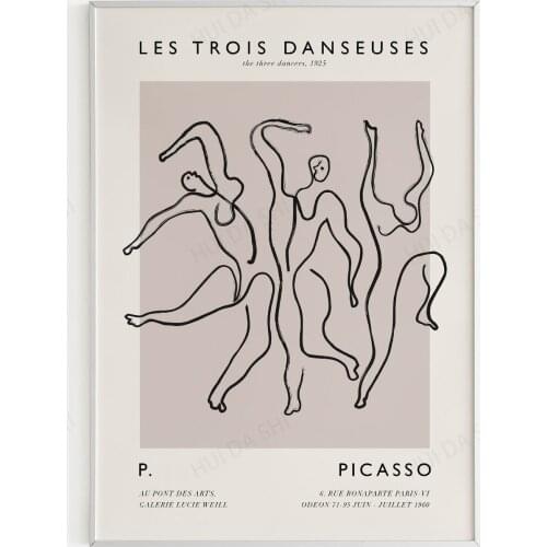 Picasso Exhibition Poster - The Three Dancers - Printable Digital Download - Mid Century Painters