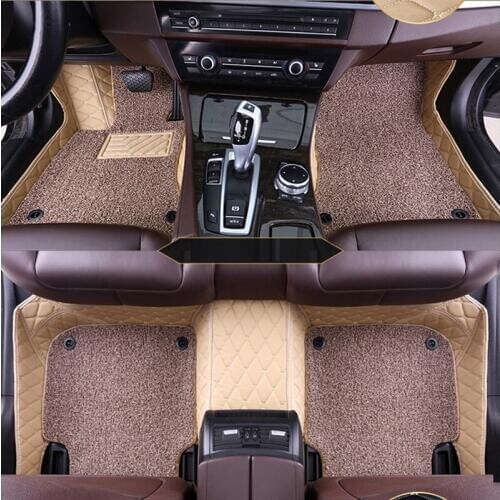 Custom car floor mat 2 layers for Renault Duster clio scenic kadjar fluence laguna koleos Espace Talisman Latitud captur mat