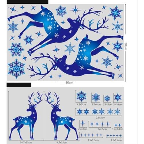 Christmas Sticker Santa Claus Christmas Elk Snowflake Faceless Doll Window Stickers Merry Christmas Home Decor New
