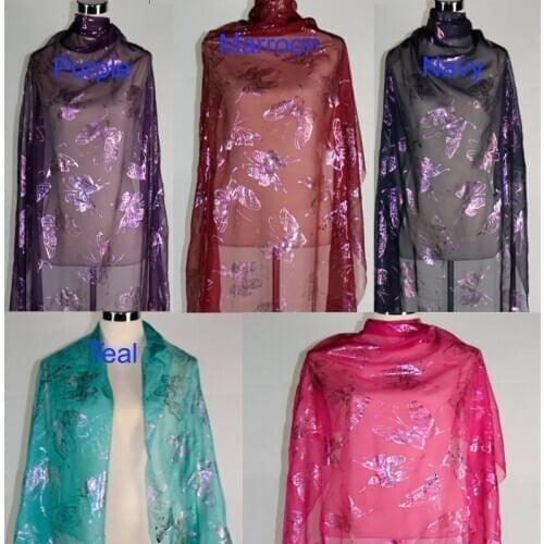 Chiffon fabric Bronzed butterfly fabric shiny fabric bronzing costume fabric DIY stage cosplay Dress 1M/lot