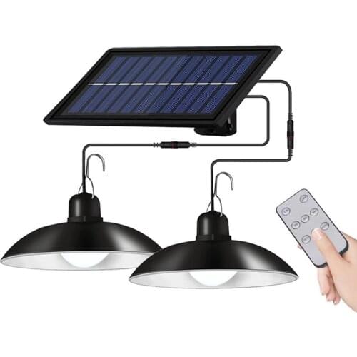 Solar light outdoors Chandelier remote outdoor solar wall lamp with line sunlight powered emergency Lantern for garden lighting