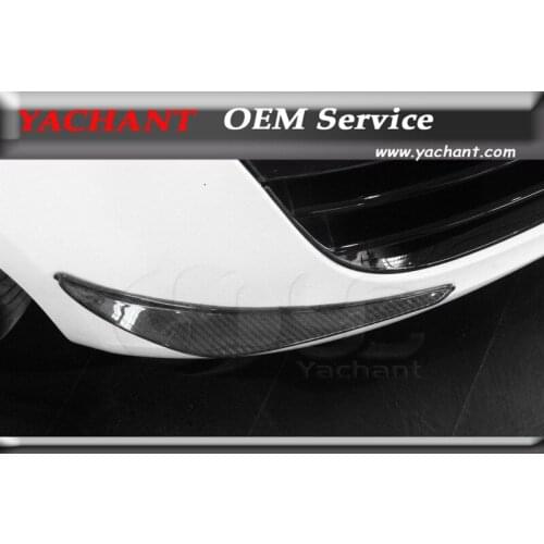 Car-Styling Dry Carbon Fiber Front Bumper Canards 2Pcs Fit For 2008-2015 R8 V8 V10 OEM Bumper Canard