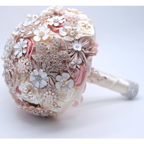 Wedding Bouquet Bridal Hand Made Flowers Crystal Wedding Brooch Bouquet Bridal Bouquet Jewelry Custom Broach Wedding Bouquet
