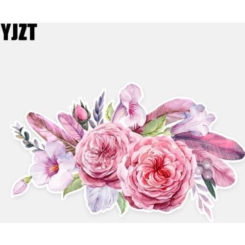 YJZT 13.9*8.1CM Mysterious Colored Flowers Decor Car Stickers Personalized 11A0784