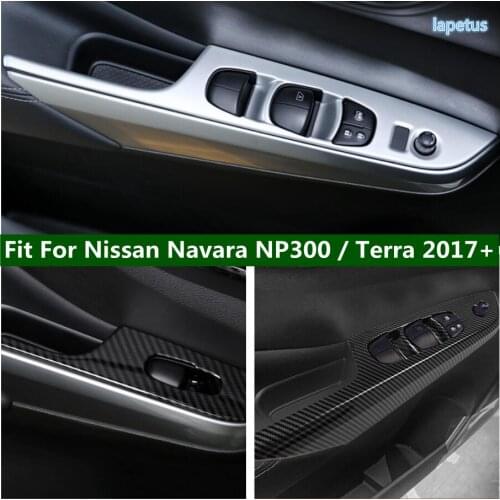 Inner Door Armrest Window Rise Lift Down Control Switch Panel Cover Trim Fit For Nissan Navara NP300 / Terra 2017 - 2021