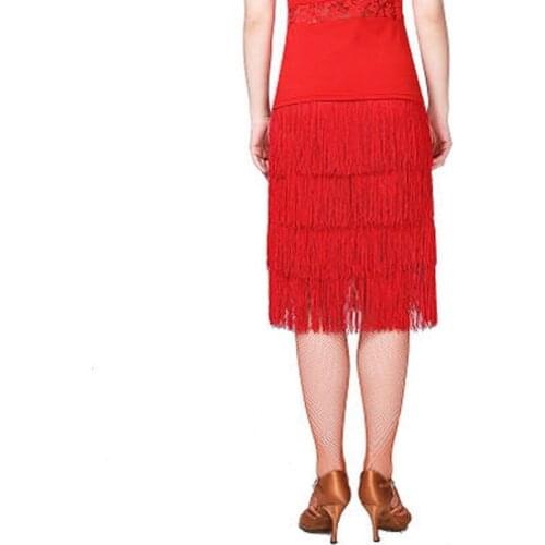 2021 New Sexy Tassel Latin Dance Skirt for Women Practice Ballroom Latin Salsa Samba Rumba Cha Cha Dance Wear Short Skirt