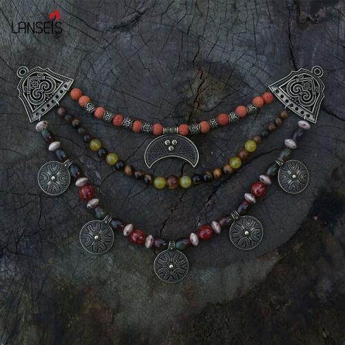 1pcs Dropshipping Slavic Jewelry Making For Charms Women Pendant, Ethnic Style Brooch Buckle Lunula Jewelry For Viking Dress
