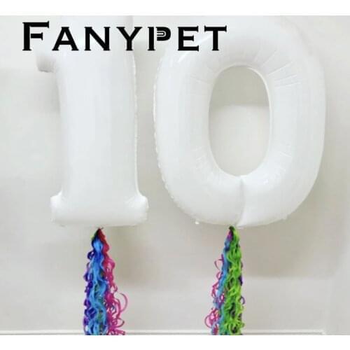 10pcs white Big Number Foil Balloons 1 2 3 4 5 6 7 8 9 18 year Birthday Wedding Engagement Party Decor Globos Kids Ball Supplies