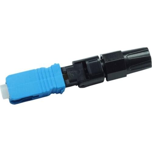 200 PCS/lot SC UPC Fiber Optic Fast Connector fast connector blue fibra FTTH single mode SC quick connector SC adapter