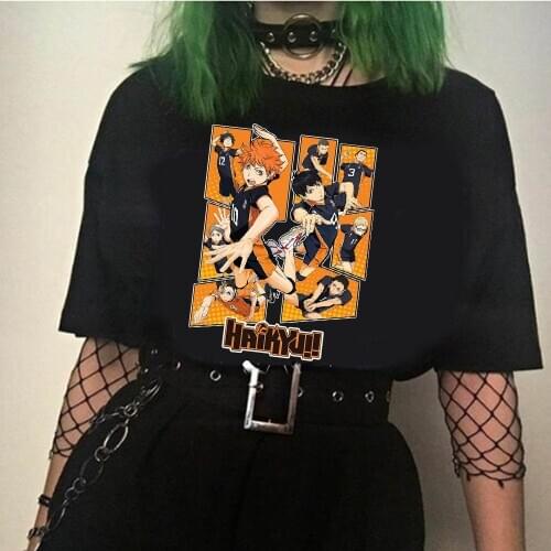 2020 anime haikyuu Graphic Tees Men Kawaii Tops T-shirt Anime High School T Shirt Harajuku Unisex Tshirt Male 90s