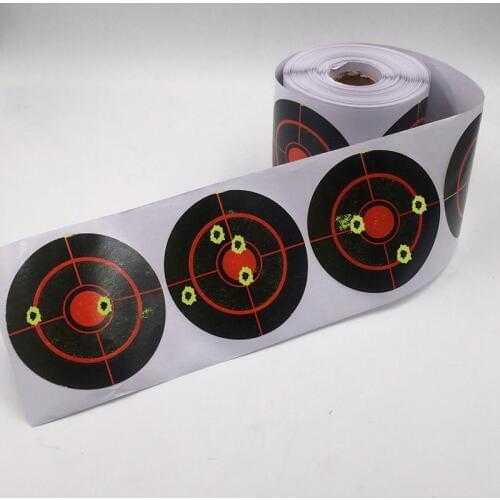 250 Roll Shooting Target Sticker 7.5cm Long Lasting Durable Shooting Accessories Bullseye Splashing Target Reactive Sticker