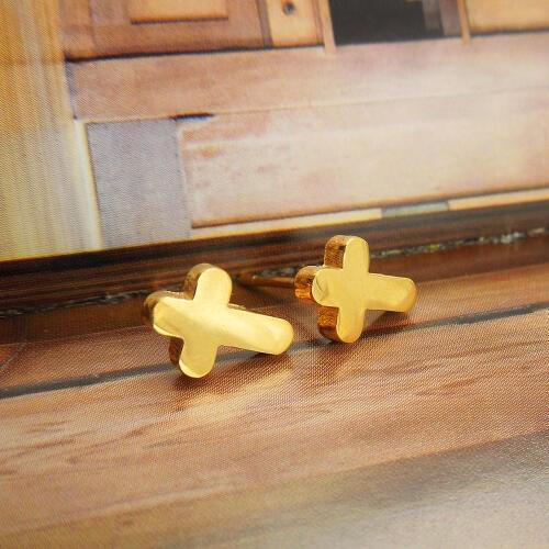 2018 Hot 6Pair Classical Stainless Steel Earring Fashion Jewelry Simple Charm Cross Earring For Women Gold