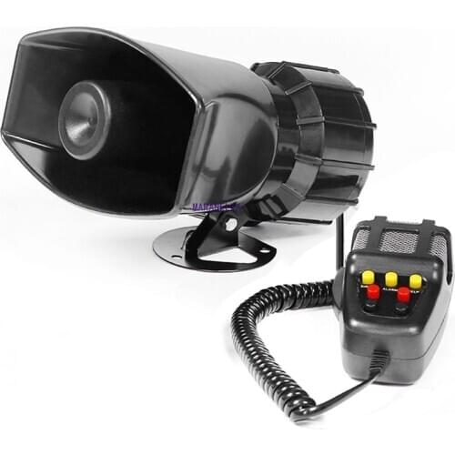 7-Sound Loud Car Warning Alarm Police Fire Siren Air Bugle PA Speaker 12V 100W Siren Air Horn Megaphone Car Horn 110DB