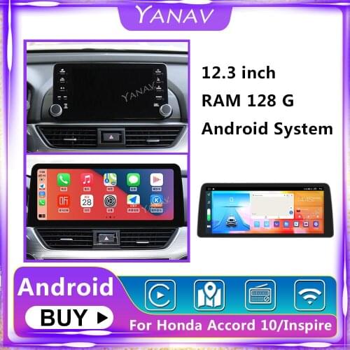 2 Din Android Car Radio For Honda Accord 10/Inspire 2018-2021 Auto Multimedia System Video GPS Navigation With MP4 DVD Player