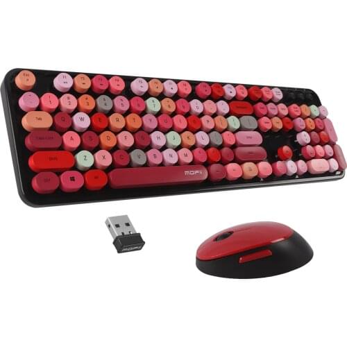 Wireless Keyboard Mouse Combo Colorful Keycap Multimedia Keyboard and USB Office Gaming Mause PC Gamer Kit For Laptop Desktop