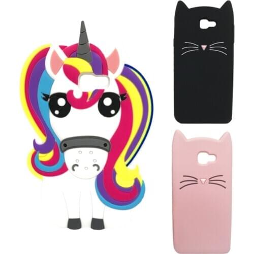 Cute Cartoon 3D Unicorn Cat Case For Samsung Galaxy A3 2017 Coque A320 A5 2017 A520 A7 2017 A720 Silicone Soft Phone Back Cover