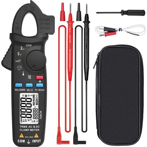 Clamp Meter 1mA Current True RMS Auto-Ranging 6000 Counts Digital Multimeter Voltage Tester with Back Clip
