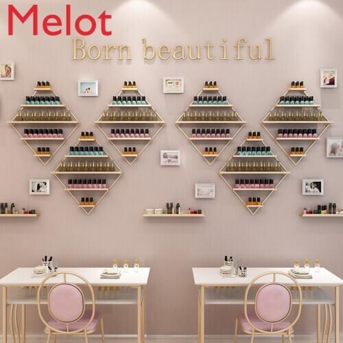 Manicure Display Shelf European Finger Nail Polish Shelf Nail Wall-Mounted Storage Rack Nail Polish Plastic Display Organizer