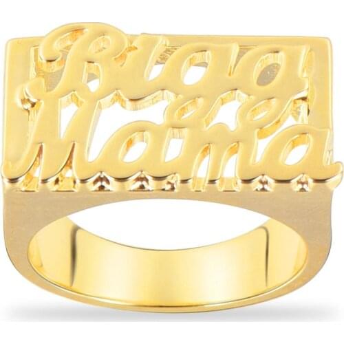 Double Name Gold Plated Personalized Custom Nameplate Couple Ring Jewelry for Woman Girlfriend Wife