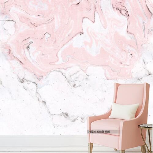 Tuya Art pink marble texture cool mural wallpaper for study livingroom workshop wallpapers home decor free shipping discount