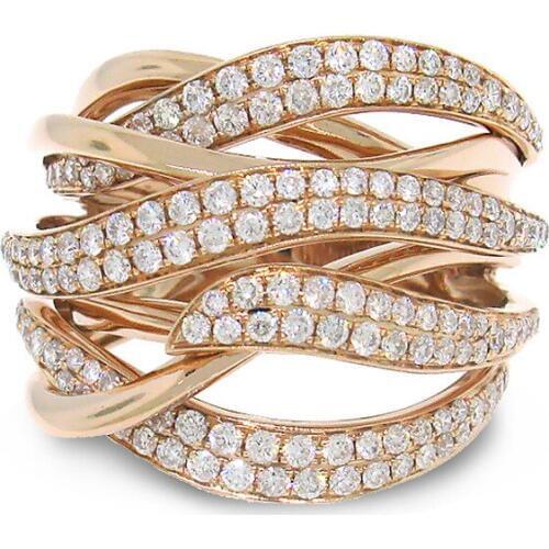 Exaggerate Big Rings Sparking AAA+ Zircon Ring for Party Gold Filled Wedding Promise Engagement Ring for Women Jewelry Gifts