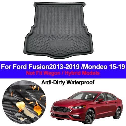Auto Rear Boot Cargo Liner Tray Trunk Luggage Floor Carpet Mat Carpets Pad For Ford Fusion 2013 - 2017 2018 2019 Mondeo 2015-19