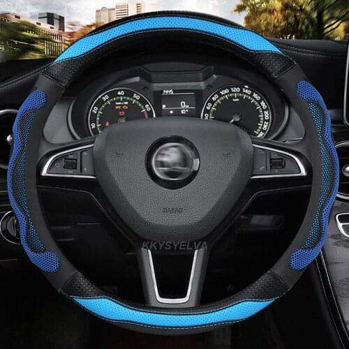 Microfiber Leather Car Steering Wheel Cover for Skoda Octavia A5 A7 RS Octavia 2 3 Combi Auto interior Accessories