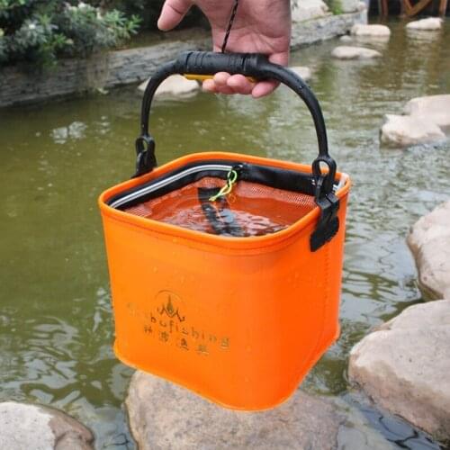 Square Eva Bucket Thickened Folding Fishing Bucket Fish Basket Bucket Live Fish Bucket Rock Fishing Bucket