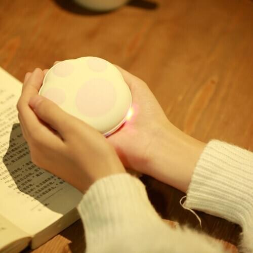 Cute Mini Cat Claw Electric Hand Warmer 5000mAh USB Charging Power Portable Winter Warm Device Multipurpose Rechargeable