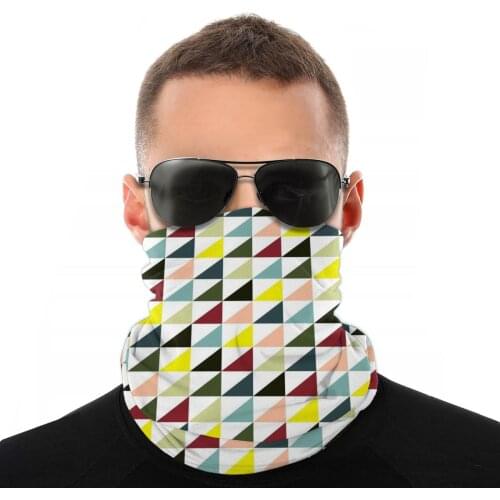 Multicolor Triangles Scarf Neck Face Mask Men Women Halloween Tube Scarf Balaclava Bandana Versatility Headwear Cycling Hiking