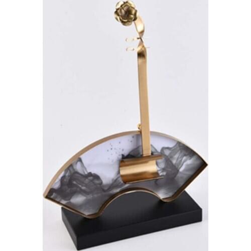 Marble Base Erhu Pipa Ornaments Ink Acrylic Living Room Accessories Hotel Corridor Crafts Furnishings