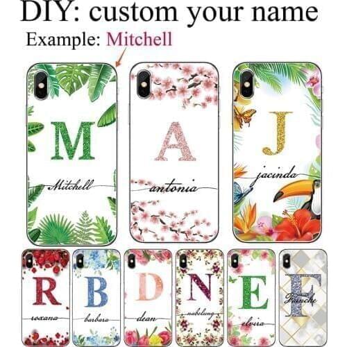 For Samsung Galaxy A71 A51 A90 A80 A70 A50 A40 A30 M20 M30 M30s soft TPU cover DIY Custom Name print Silicone phone case
