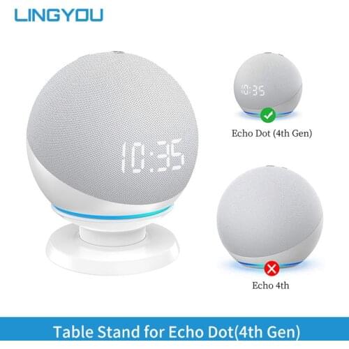 LINGYOU Table Holder Stand Desktop Mount For Amazon Alexa Echo Dot 4th Gen Space-Saving Dot Accessories Without Messy