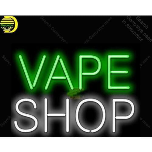 NEON SIGN For Vape Shop NEON Bulbs Sign Lamp GLASS Tube Decor Wall Club Beer Bar Handcraft Art Light Advertise shop Display
