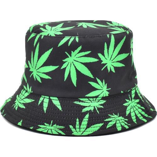 New Panama Women Reversible Bucket Hats Leaf Printed Hip Hop Sun Hat Men Cotton Casual Fisherman Hats Caps M54