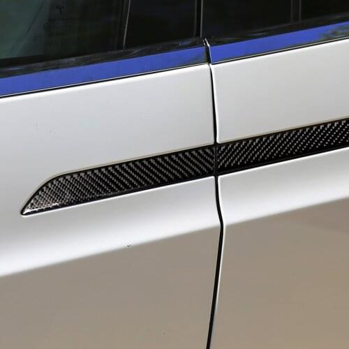 It Is Suitable For Model-X The Carbon Fiber Outer Door Handle Panel / 4-piece Set