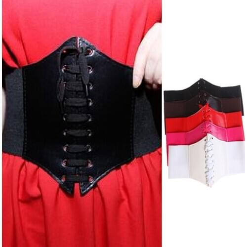 1pcs Corset Wide Belts Pu Leather Slimming Body Belts For Women Elastic Waist Belts
