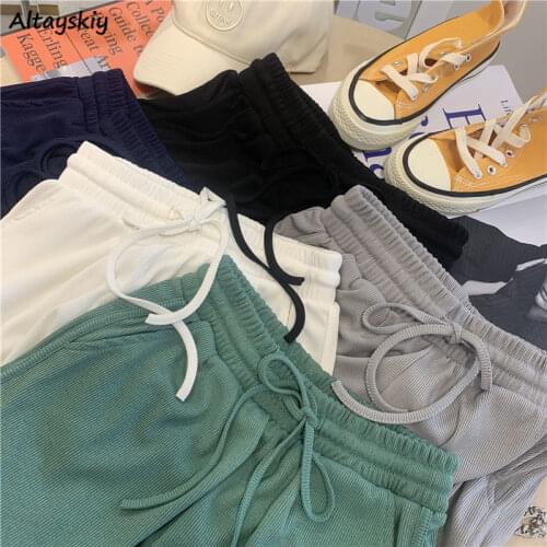 Shorts Women All-match Fashion Solid Drawstring Joggers Loose Summer Design Casual Cool Hot Sale High Waist College Sweet Female