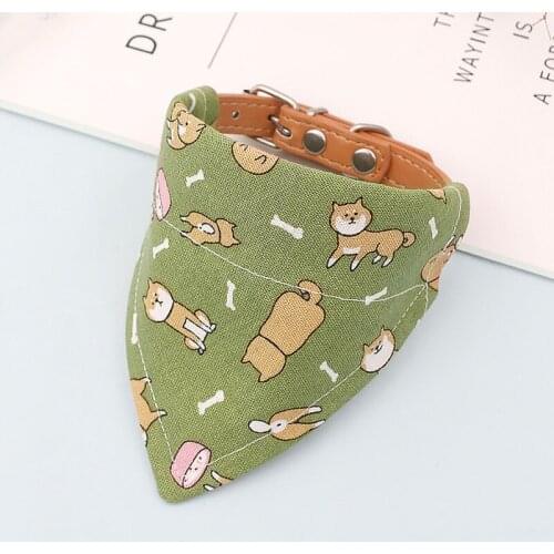 Handmade Pet Products Adjustable Japanese-style Dog Accessories Dog Collar Puppies Triangle Bandana Cat Bib Kitten Saliva Towel