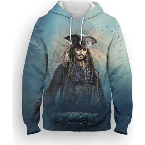 2021 Spring Autumn Womens Sweatshirt Disney Pirates of the Caribbean 3D Print Children Pullover Harajuku Mens Hoodies