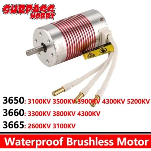 SURPASS HOBBY Waterproof Brushless Motor 3650 3660 3665 3.175MM 5.00MM for Wltoys HSP RC car 1/8 1/10 1/12 Truck Model Toys